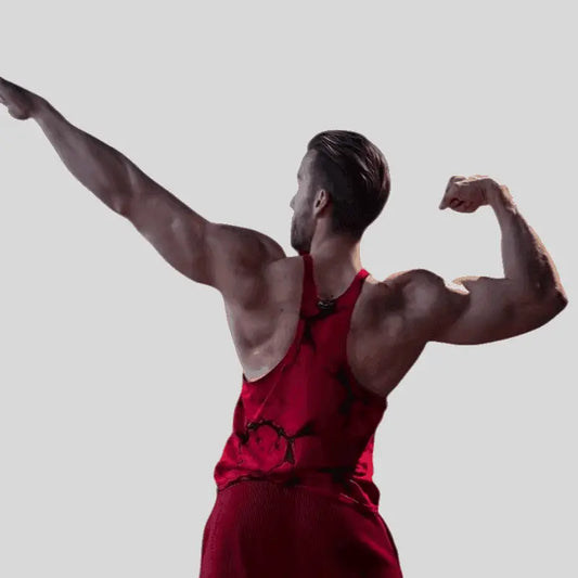 Big Gym Tank Top Vogatora - Marmoriert Rot - Art.2221 - Big Gym Tank Top Vogatora