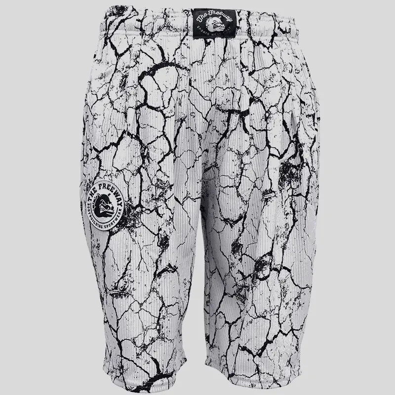 Bermuda - Shorts Bodybuilding - Marmoriertes Weiß Art.1008 - S / Marmoriertes Weiß - Shorts Bodybuilding Marmoriertes